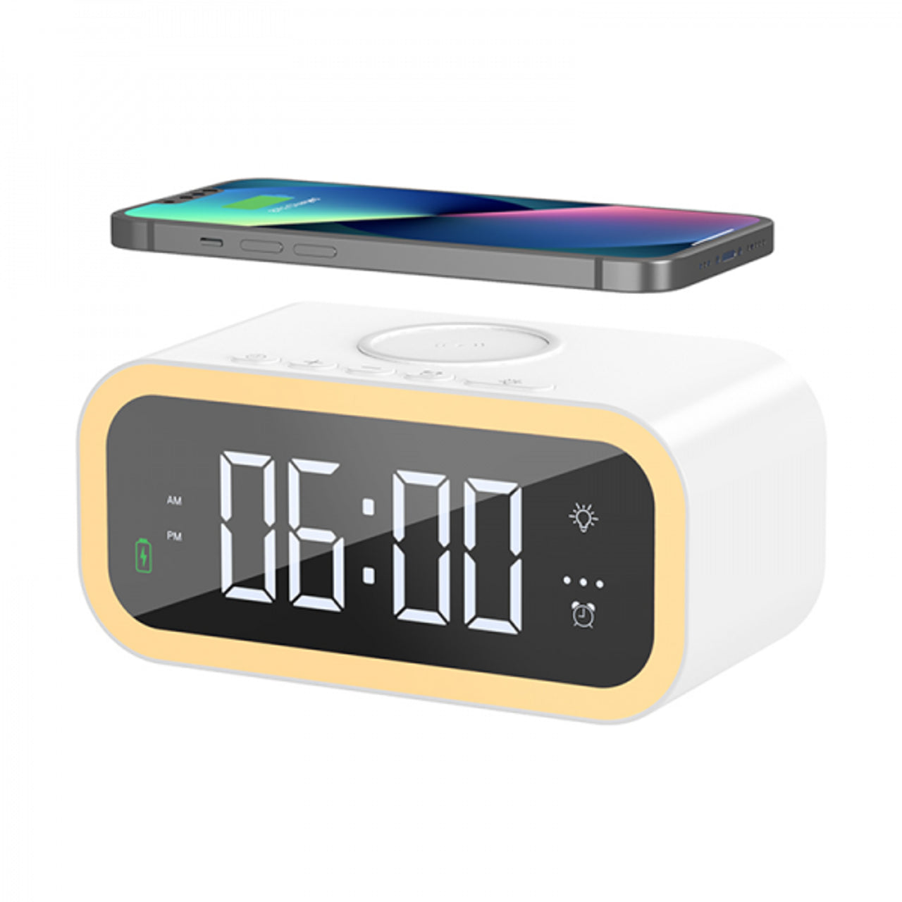 WIWU Wi-W015 2 in 1 Wireless Charger& Alarm White WIWU Wi-W015 2 in 1 Wireless Charger& Alarm White